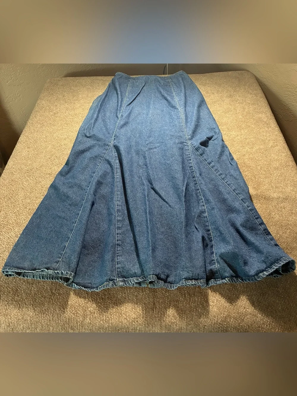 Liz wear Button-Front Denim A-Line Skirt